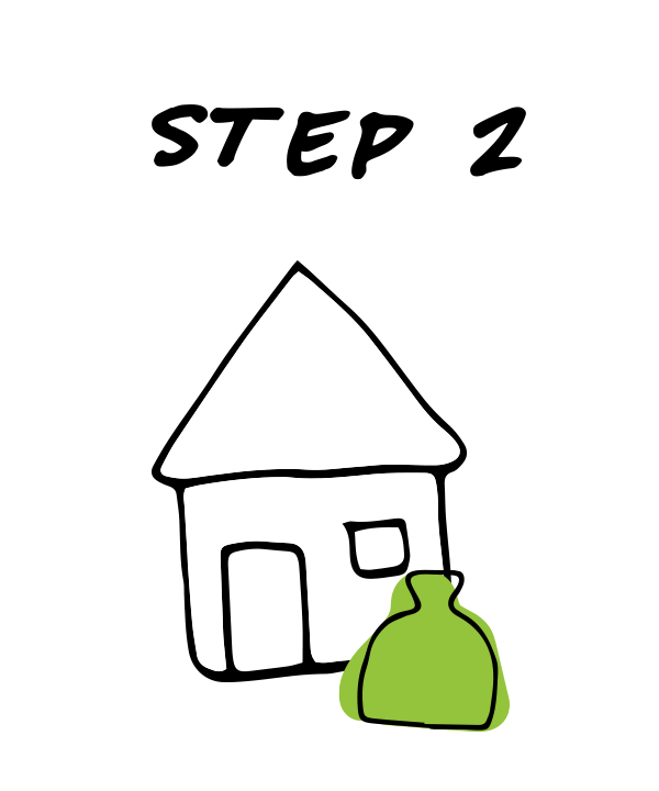 We deliver the 5 gallon bucket and compostable bags to your front door.