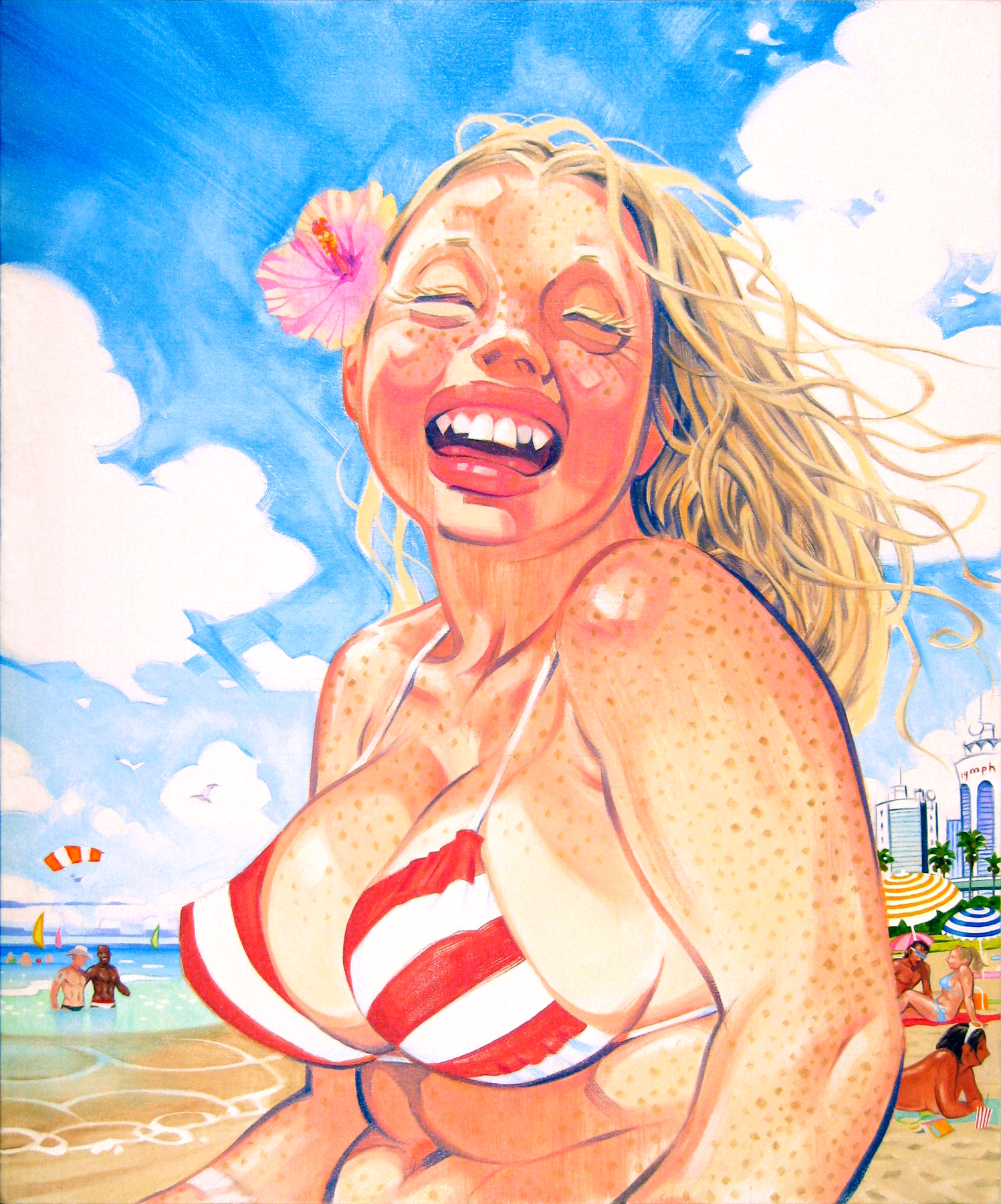 She Smells Like a Coconut, 2009,  courtesy of Greg Jacob, oil on canvas, 24.75 x 21.25 inches, by Taiyo la Paix