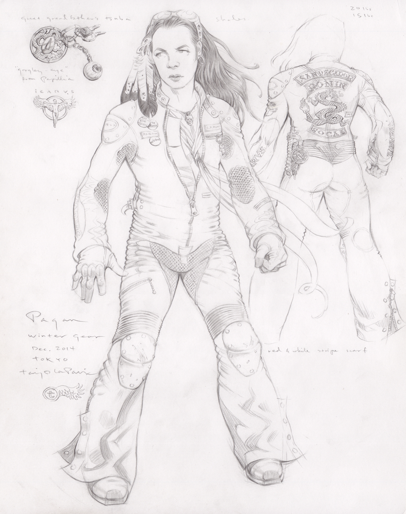 Pagan, Winter Gear, 2015, pencil on paper, 14 x 11 inches