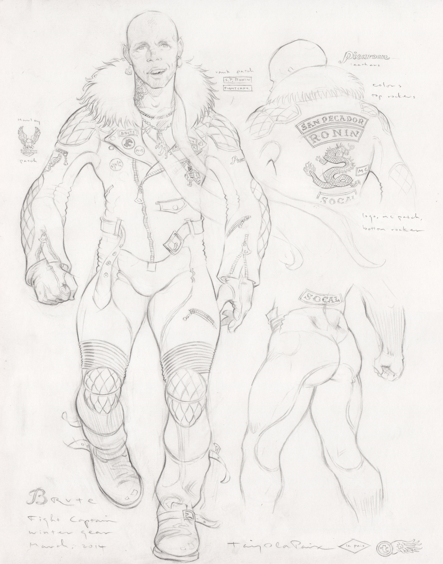 Brute, Winter Gear, 2014, pencil on paper, 14 x 11 inches