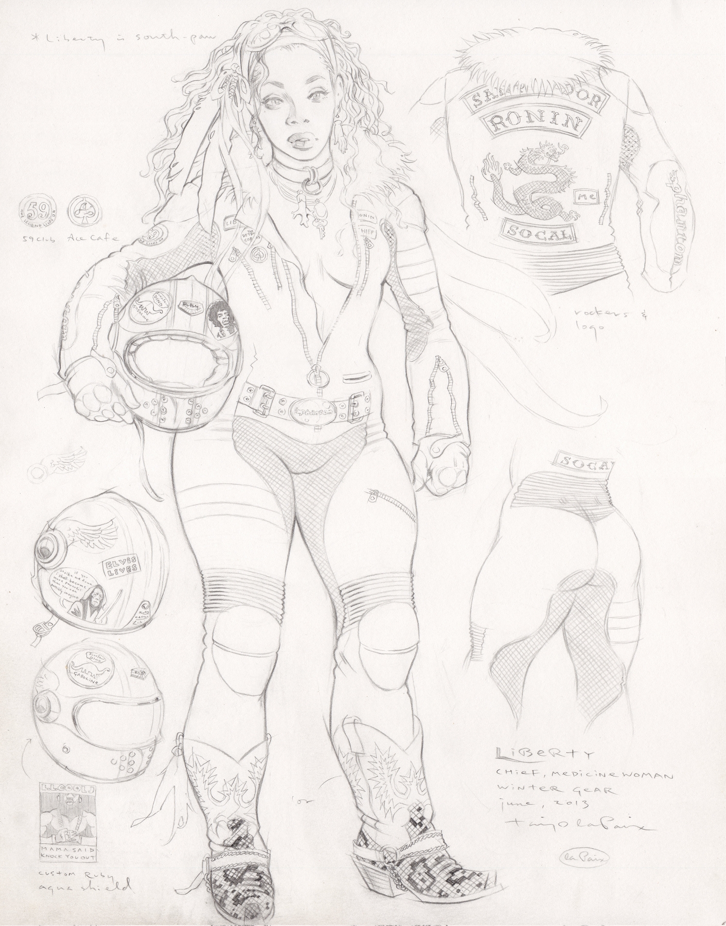 Liberty, Winter Gear, 2013, pencil on paper, 14 x 11 inches