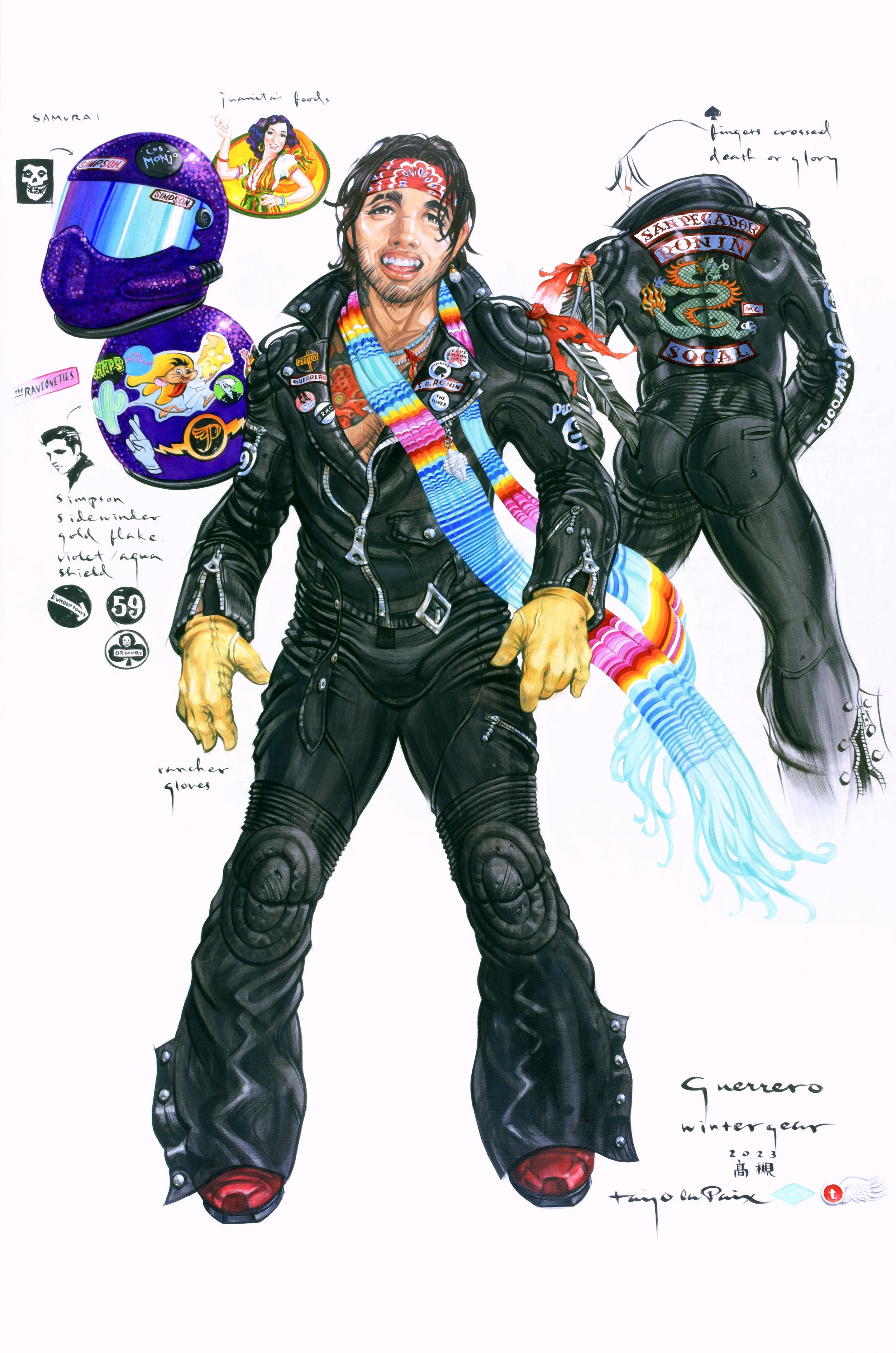 Guerrero, Winter Gear, 2023, oil on linen, 66 x 44 inches