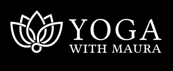 Logo and Wordmark of Yoga with Maura - Maura has hosted 3 yoga retreats from Ireland at Casa Fuzetta