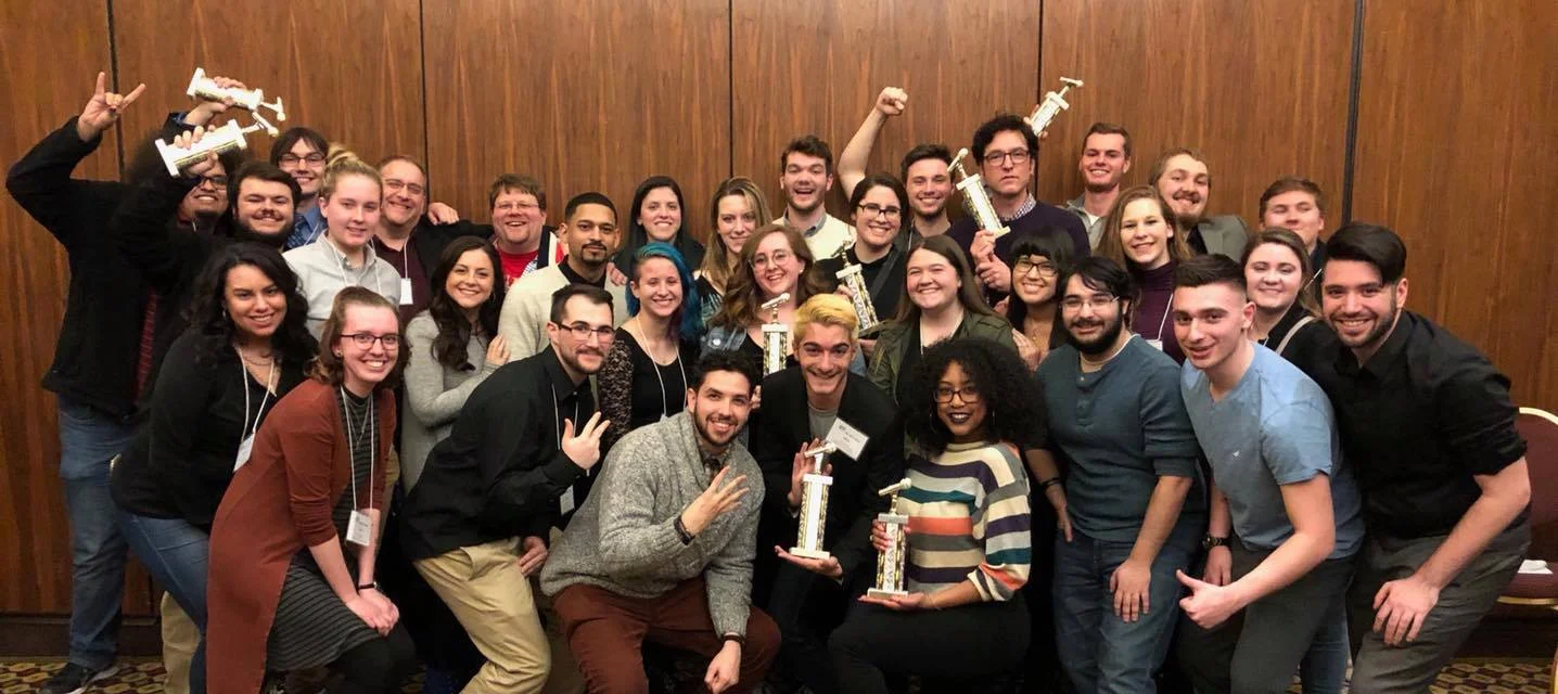 William Paterson students packing the stage at IBS 2018 