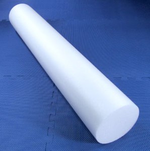 Basic low-density foam roll, 6" in diameter and 36" long. Available online from many companies. Look for a price under $20 before tax/shipping. Most running stores also sell them in shorted lengths if transport is an issue (12-24" long).