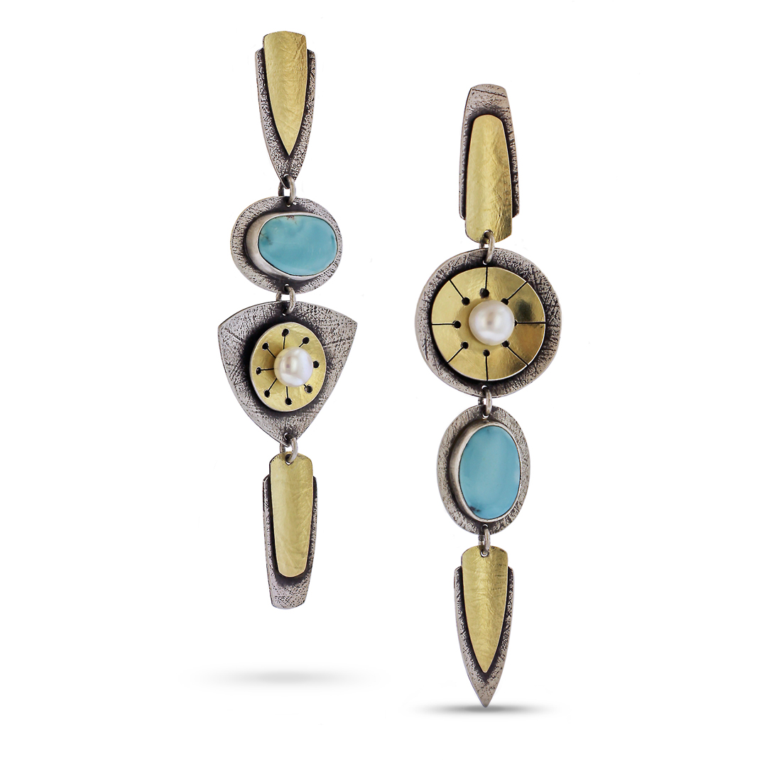 "High Palins" Blue Moon Totem Earrings - Lynn Harrisberger