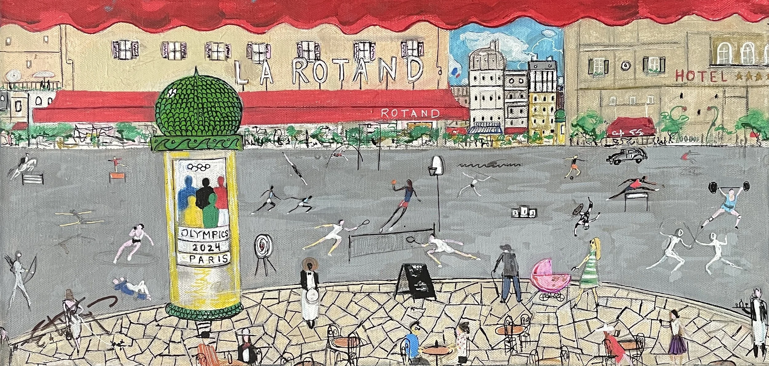 La Rotand JO24, Ealy Mays, Acrylic on canvas, 2024, 80,5cmx30cm