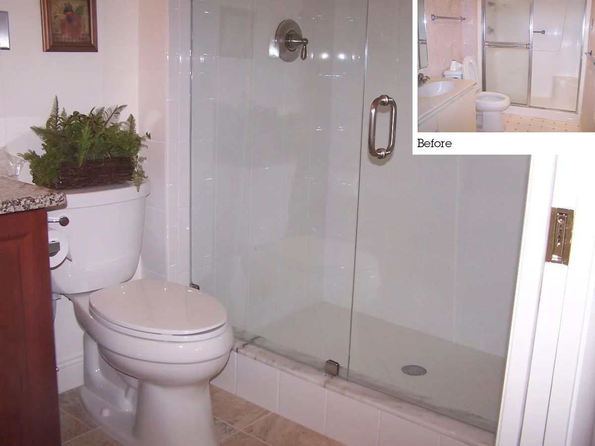 Delray Beach Condo bathroom: before and after 