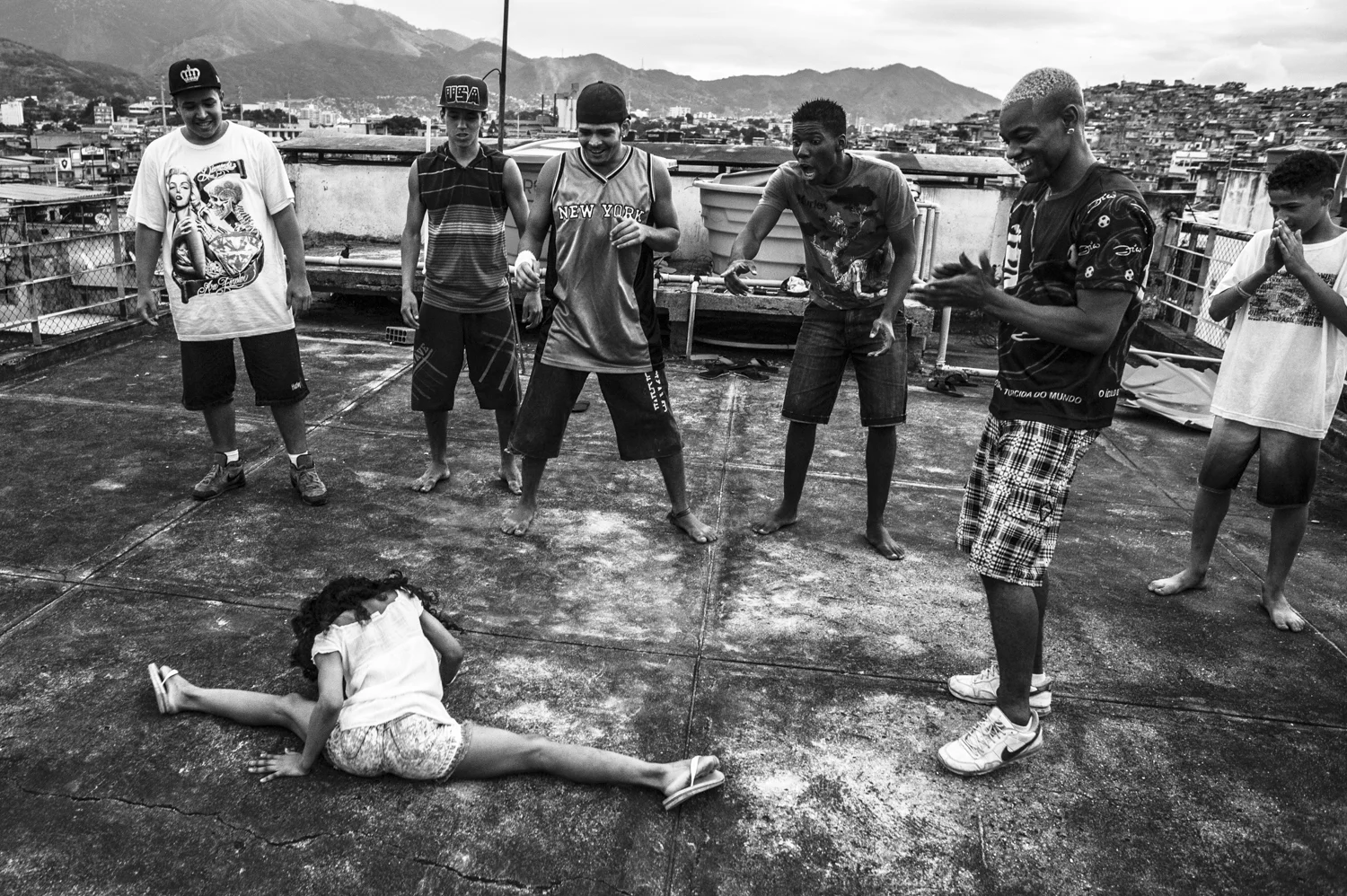  A young girl performing in a cypher training in Jacarezinho, a favela in northern Rio de Janeiro where this street-dance was born. 