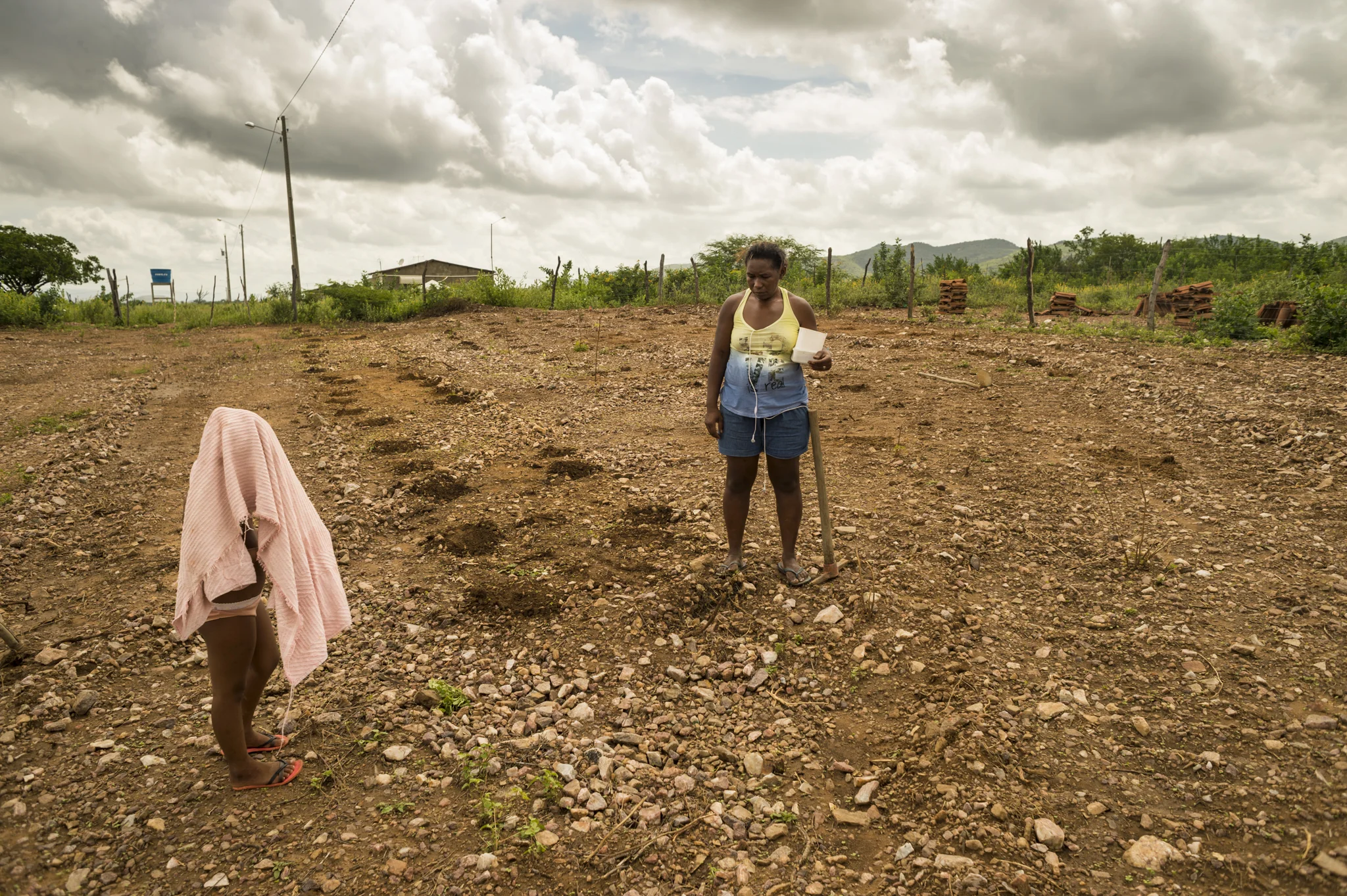  A mother sows with difficulty a soil still too dry, despite the rainy season began officially weeks ago, in the sertao do Pajeú. 
