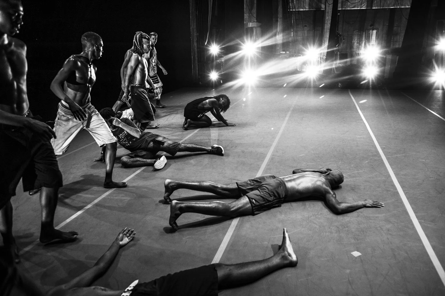  Rehearsal before a passinho show in Joao Caetano theatre (Rio de Janeiro), a rare opportunity for interaction between the culture of the favela and the middle class Brazilian who rushes to discover this new dance, a blend between samba and breakdanc