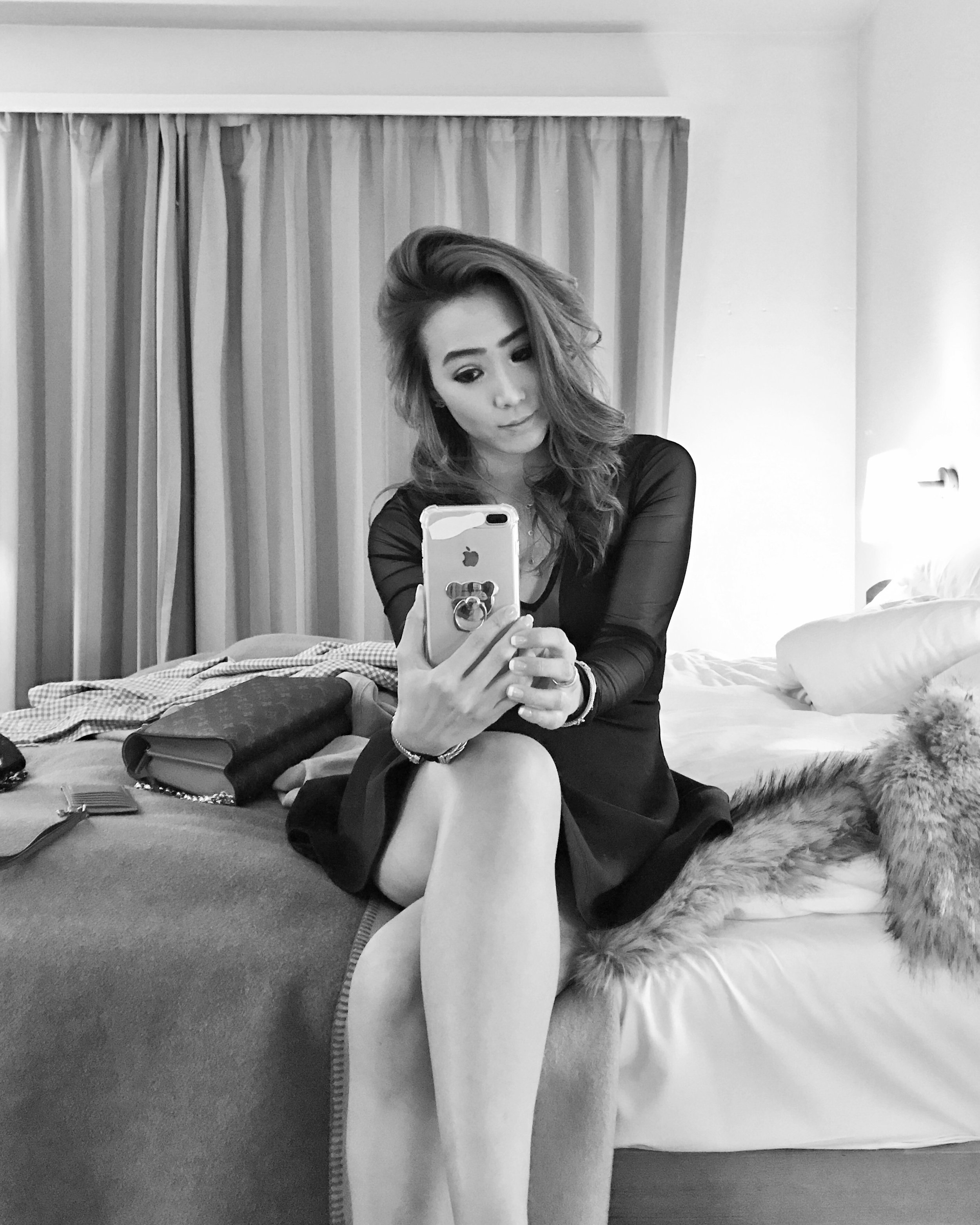 A selfie of a girl who loves her dress