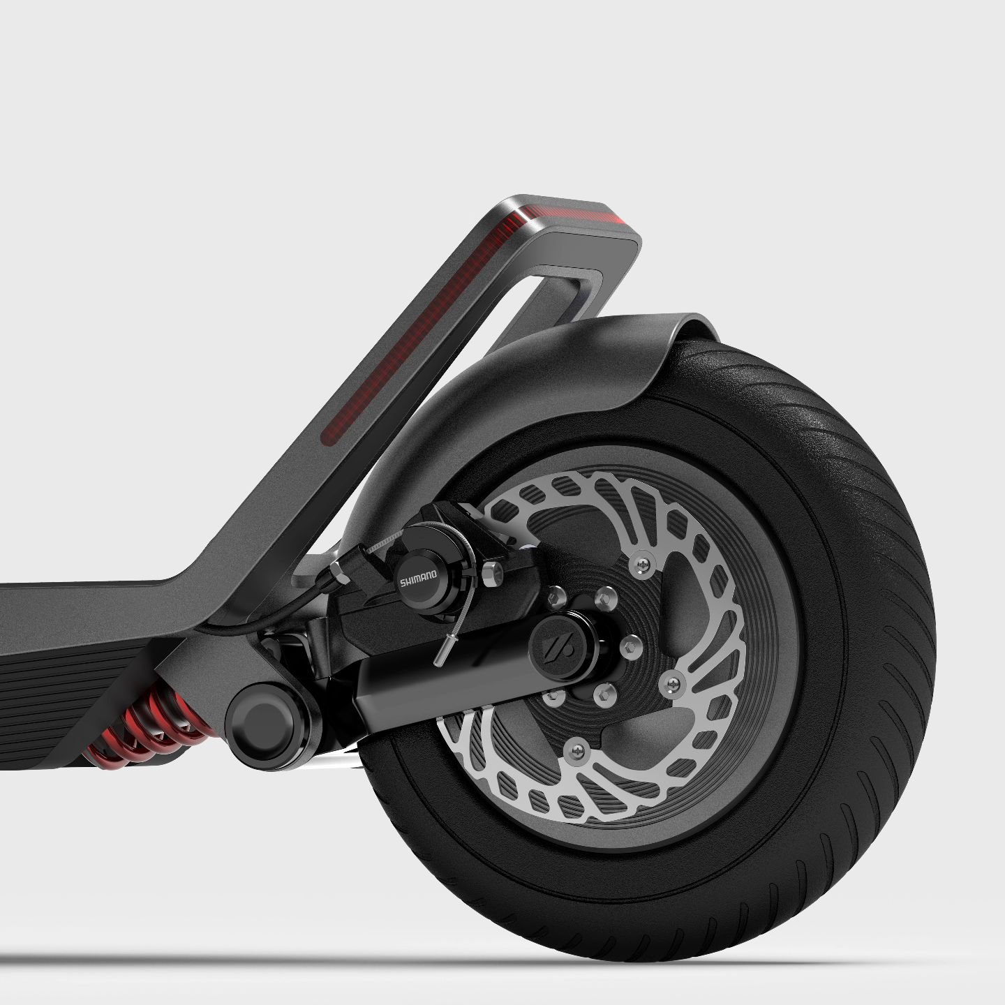 For our work on the Zatori e-scooter, KOODESIGN&rsquo;s design system adopts a modern utility language that prioritizes the user experience while capturing a sleek urban aesthetic. This is visible in the flared rear section, which not only offers imp