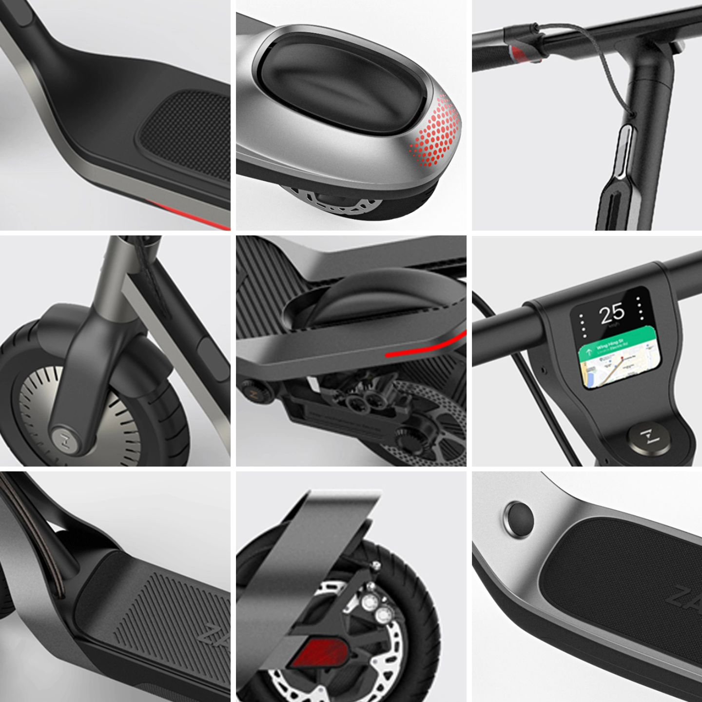 For our work on the Zatori e-scooter, KOODESIGN&rsquo;s design system adopts a modern utility language that prioritizes the user experience while capturing a sleek urban aesthetic. This is visible in the flared rear section, which not only offers imp