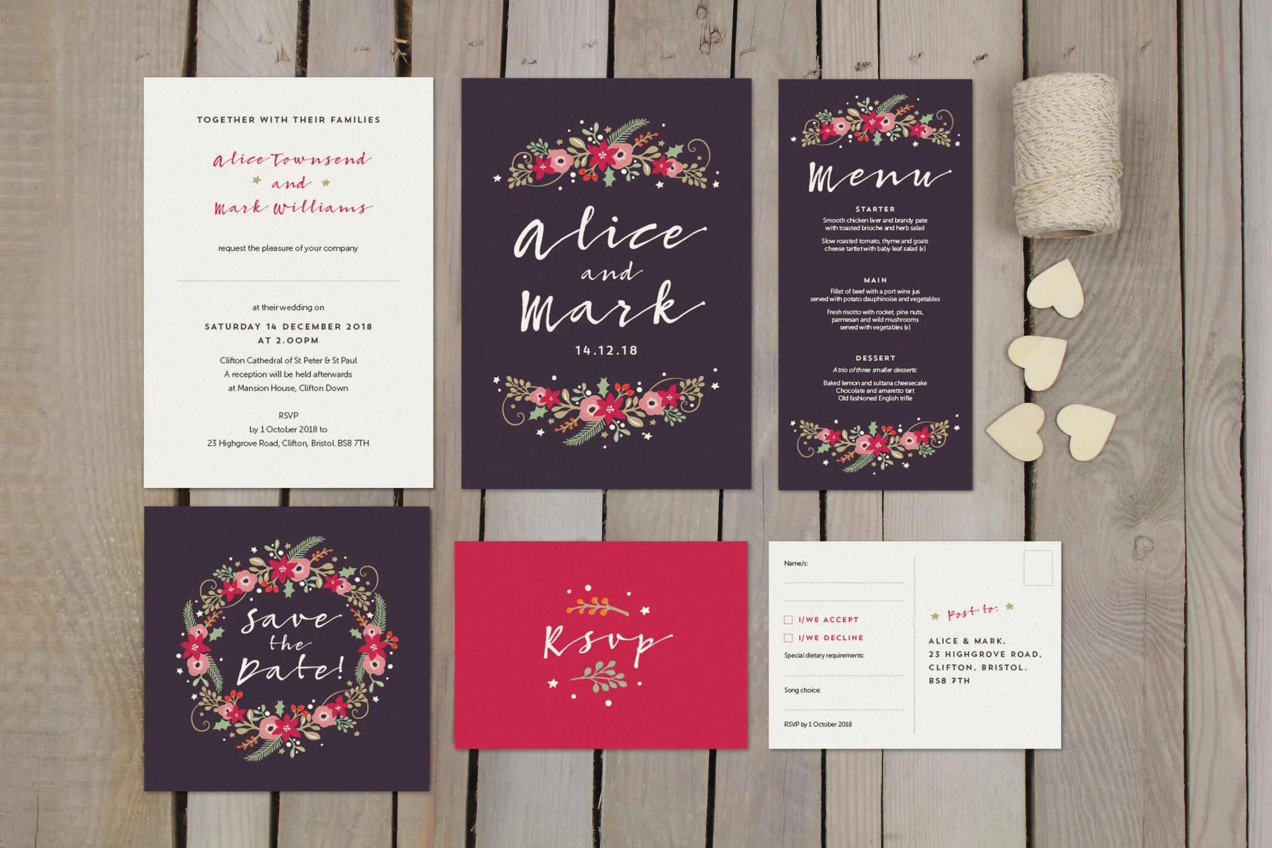 Sugarplum Winter Wedding Stationery