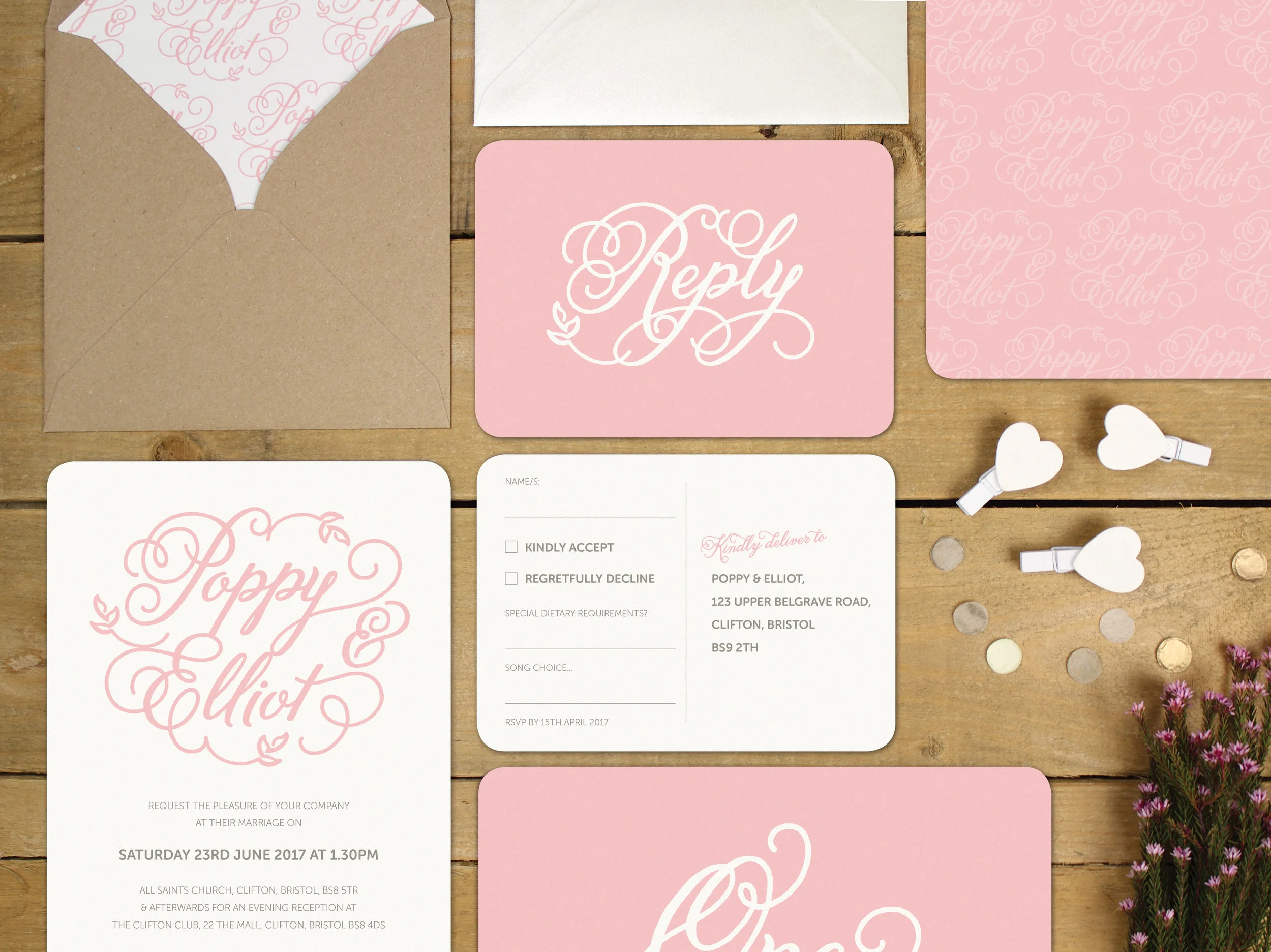 Handletter Script Wedding Stationery