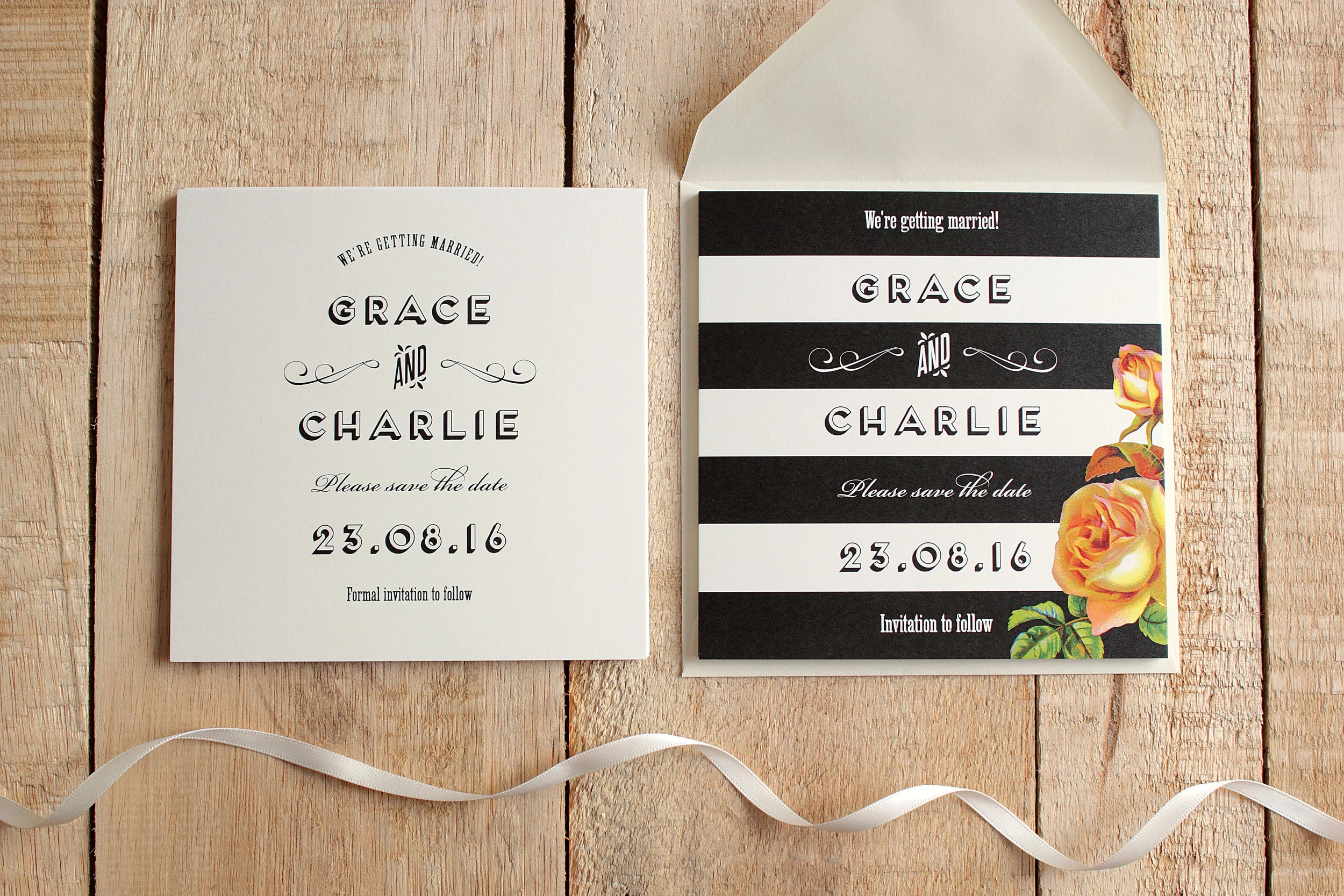 Retro Stripe Wedding Stationery
