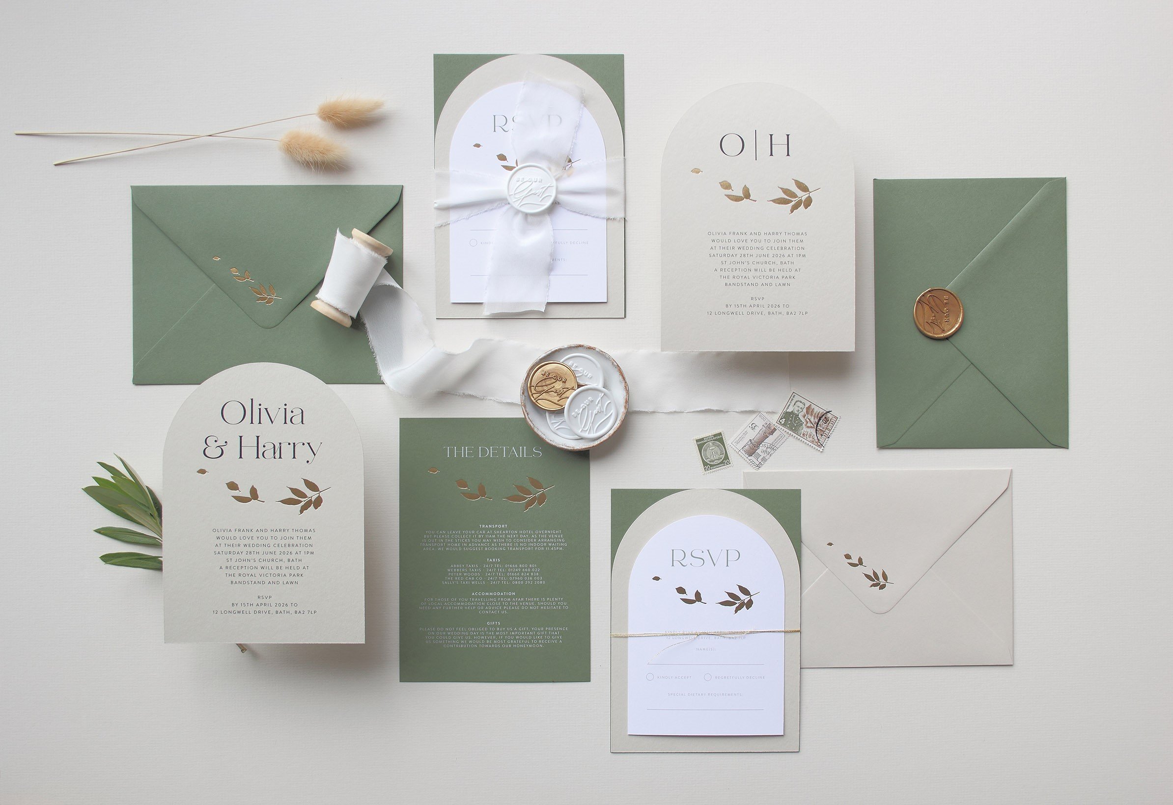 Arched Leave Wedding Stationery