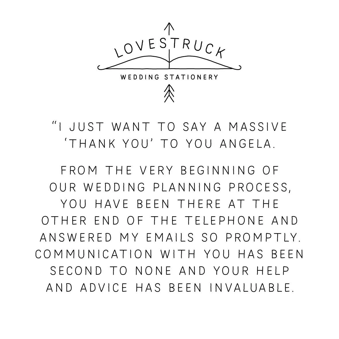 Thank you Jo &amp; Simon for the lovely testimonial! It&rsquo;s an honour to be a small part of your big day and we loved creating all your stationery over the past months. Wishing you the very best for your big day. 😊