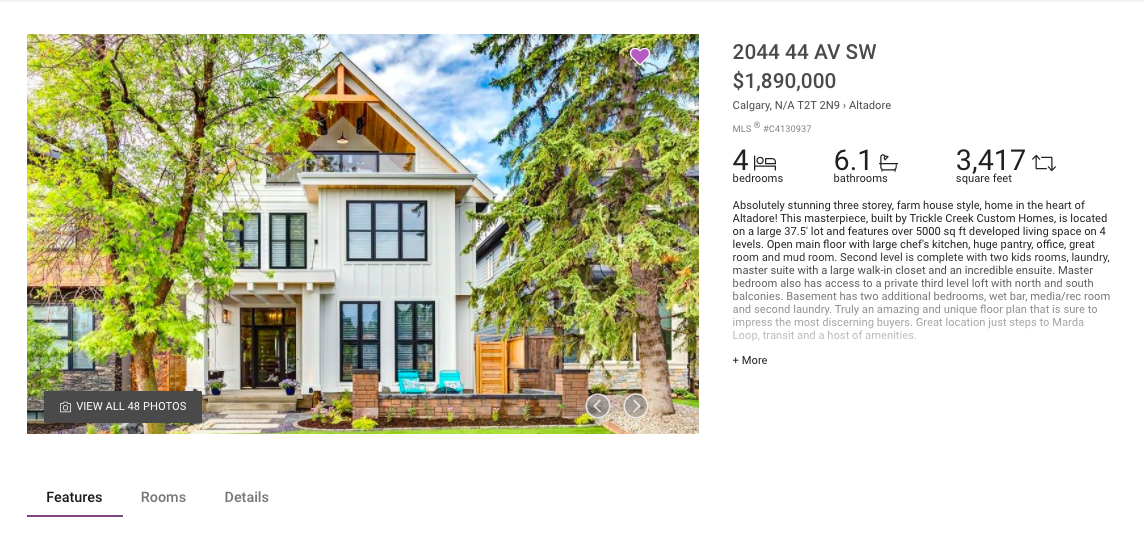 MLS® Search - Example of Detailed Listing View