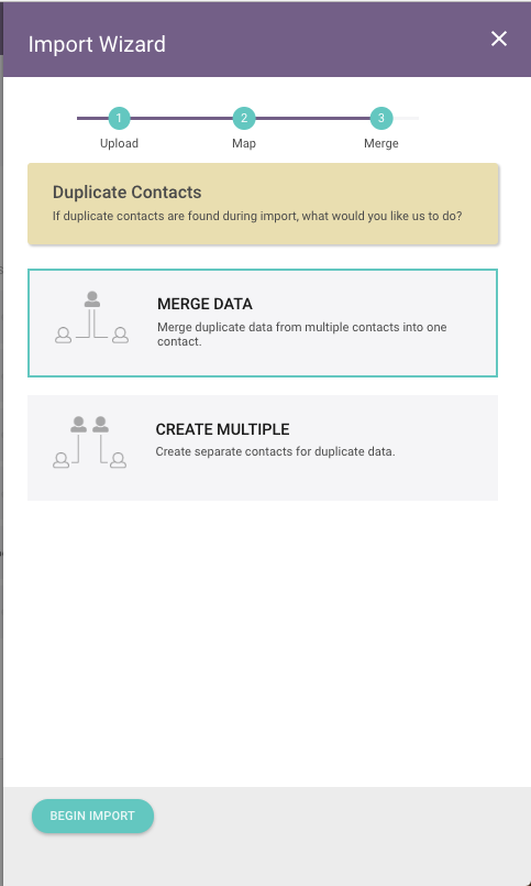 Step #3 - Select What Option You Wish for Duplicate Contacts.