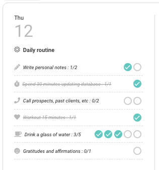 Daily Routine - Tasks Completed