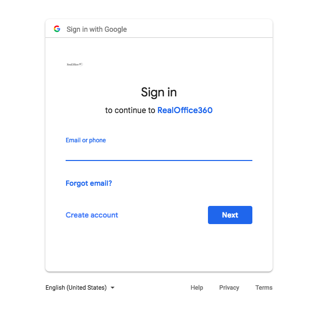 Step 1: Enter your email address you wish to sync your Google Contacts