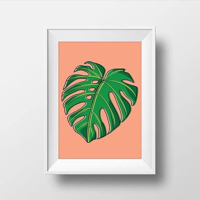 Monstera Leaf Print 8x10