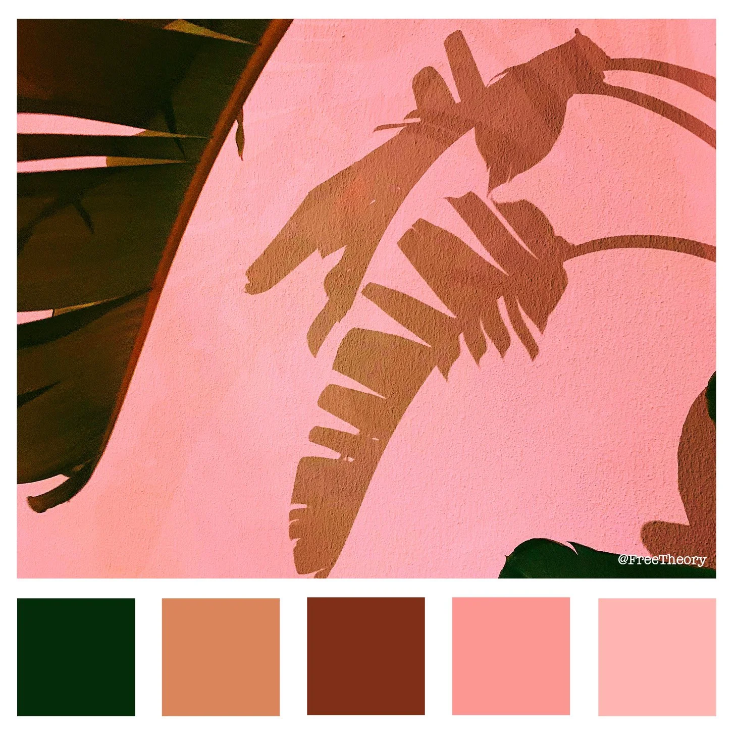 Pink Palm Leaves Color Palette 