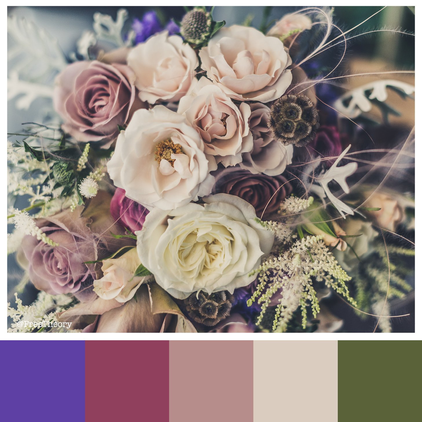 Rustic Roses Bouquet Color Palette