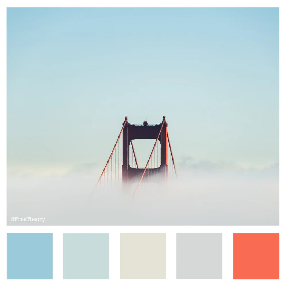 Golden Gate Bridge in the Clouds Color Palette — Free Theory