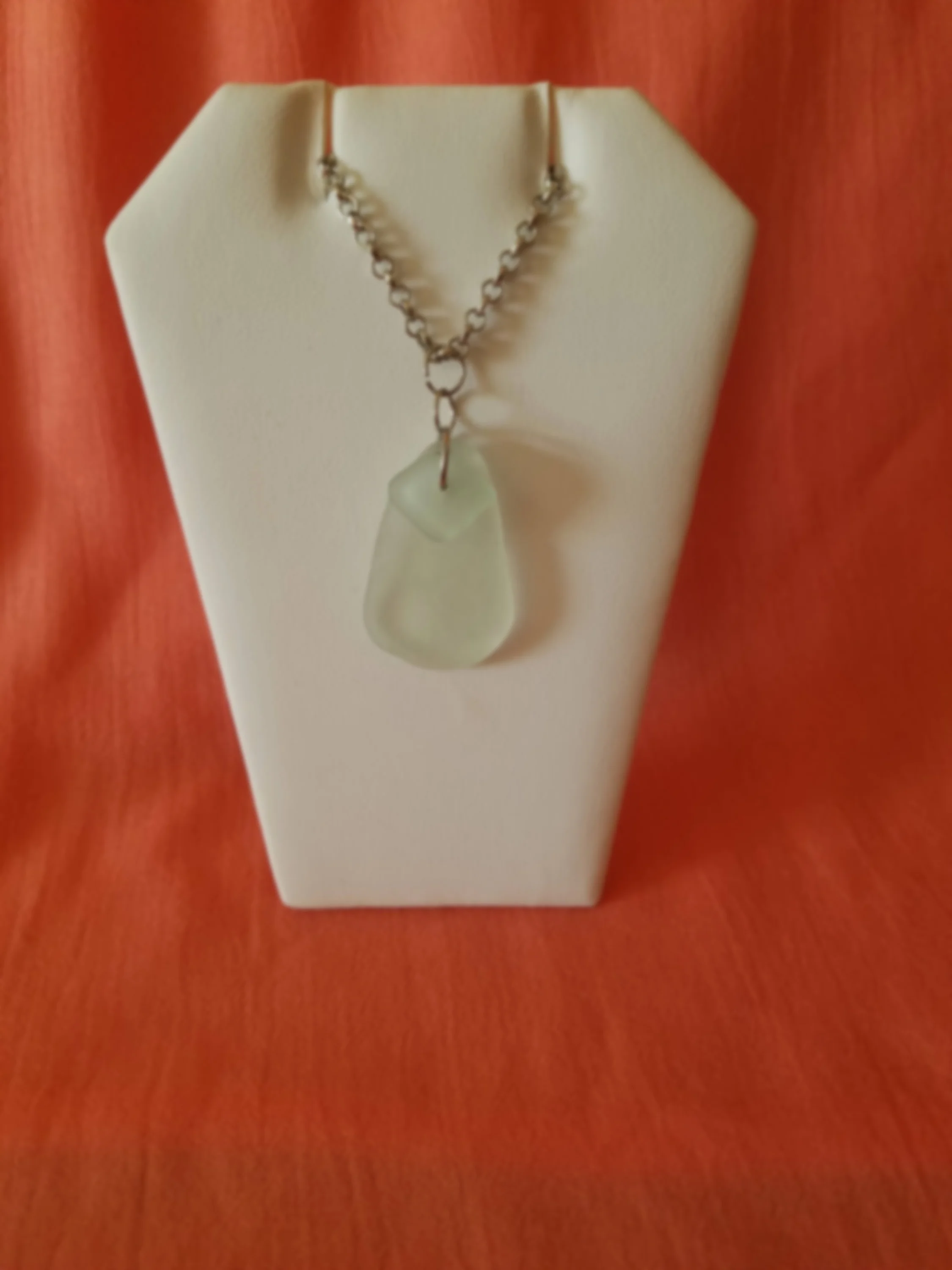 Great Lakes beach glass necklace -two colors combined to create this one of a kind necklace