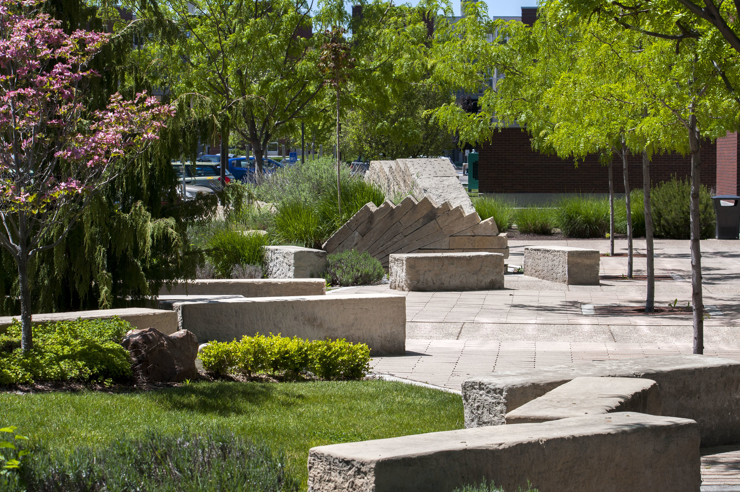 Rock seating area