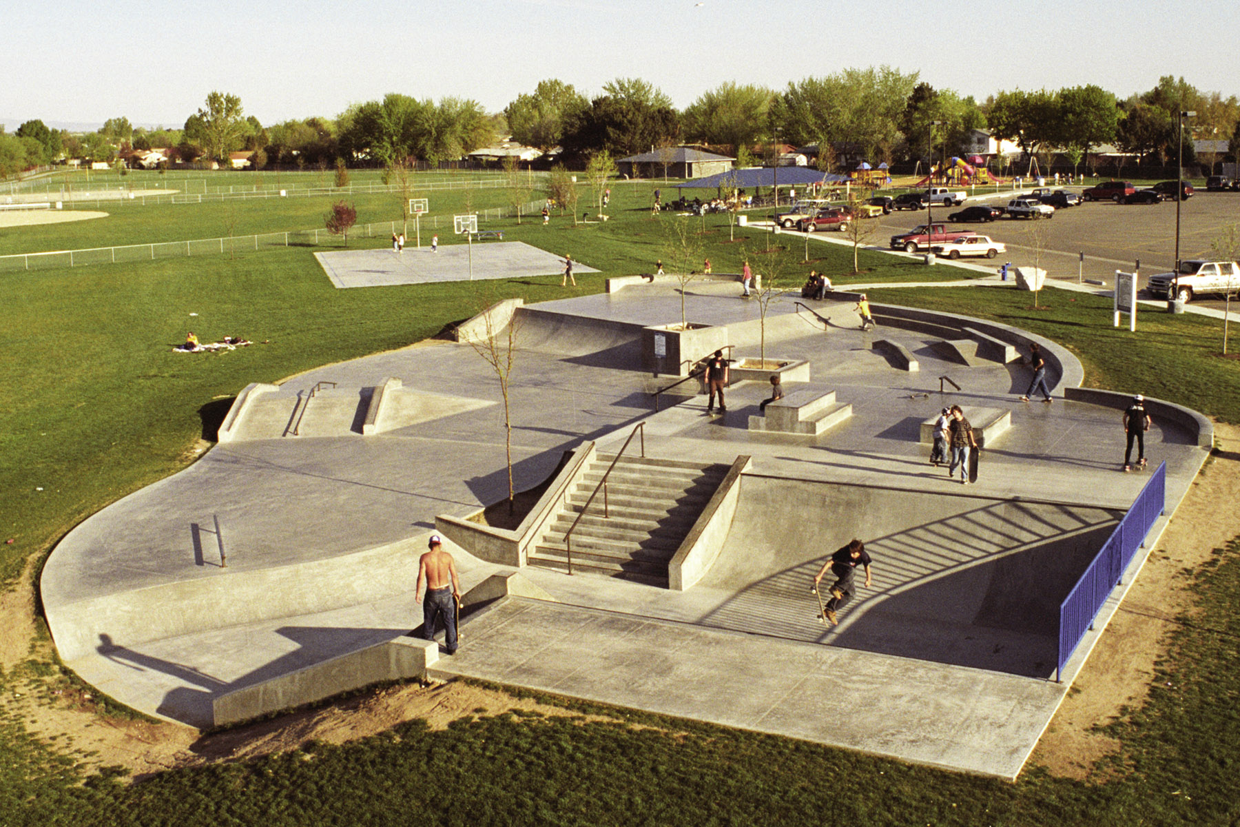 Aerial picture of skate park