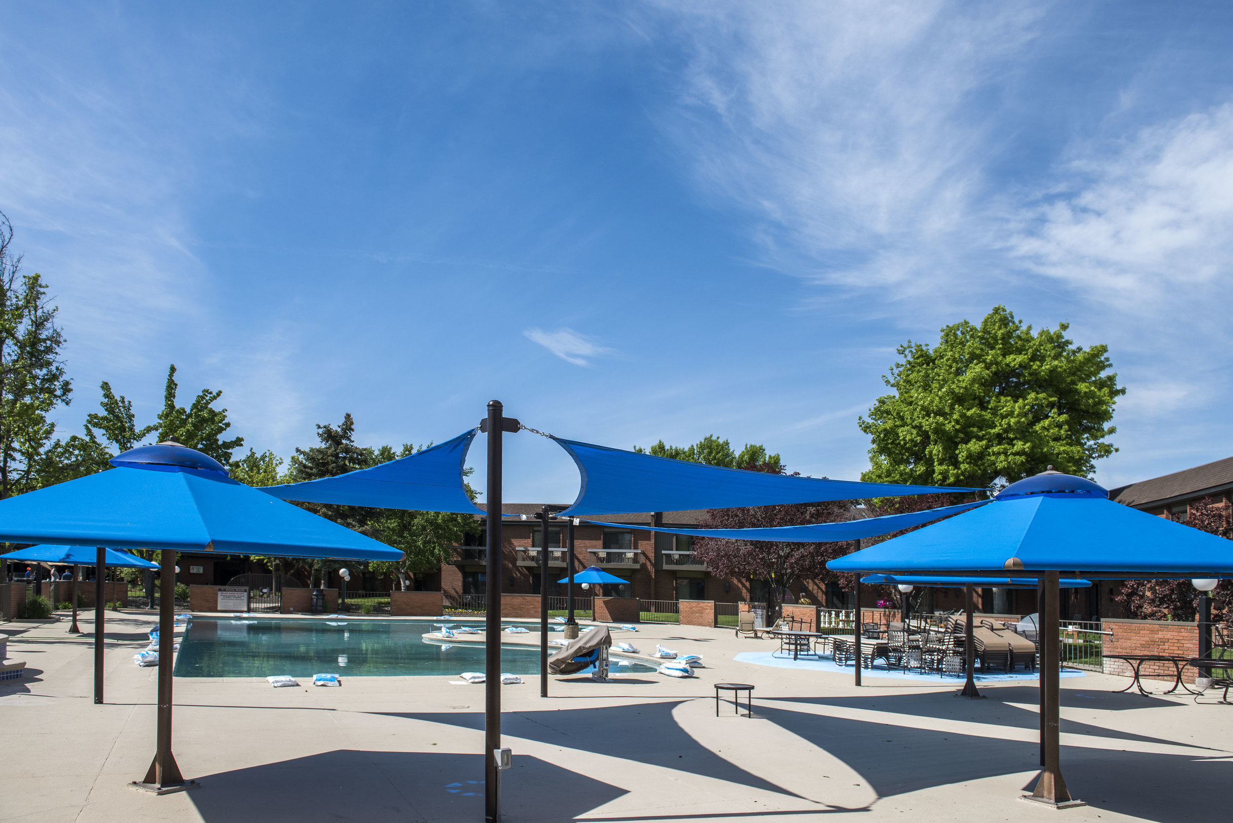 shade covers at pool