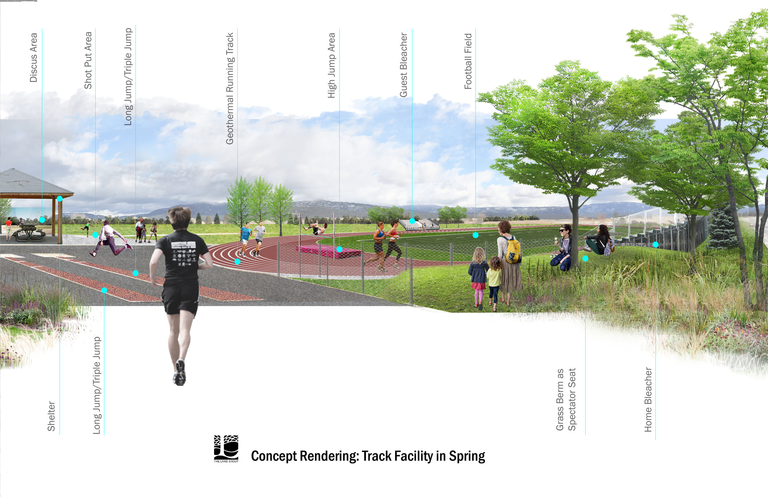 Concept rendering of track facility in spring