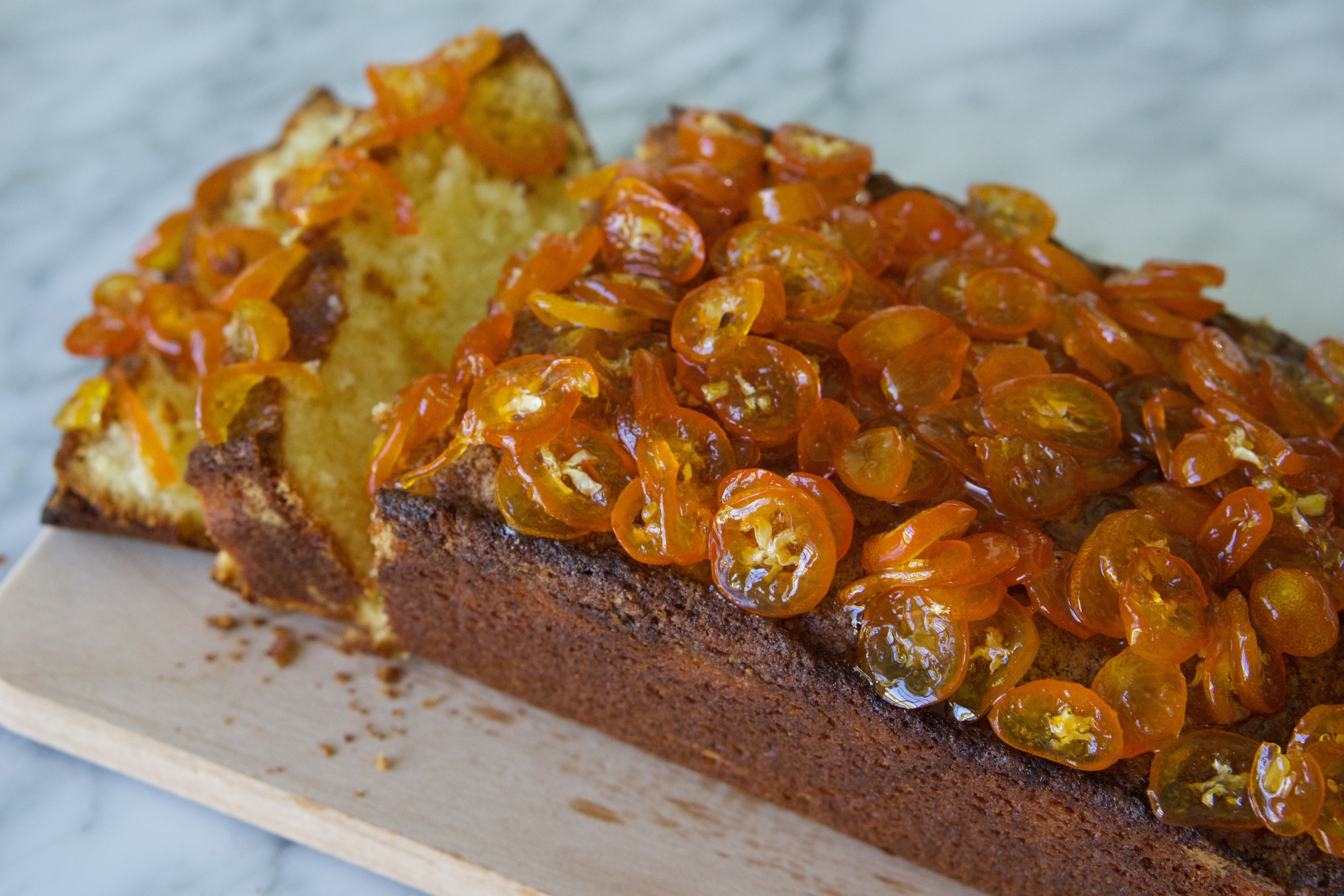 Pound Cake with Candied Kumquats