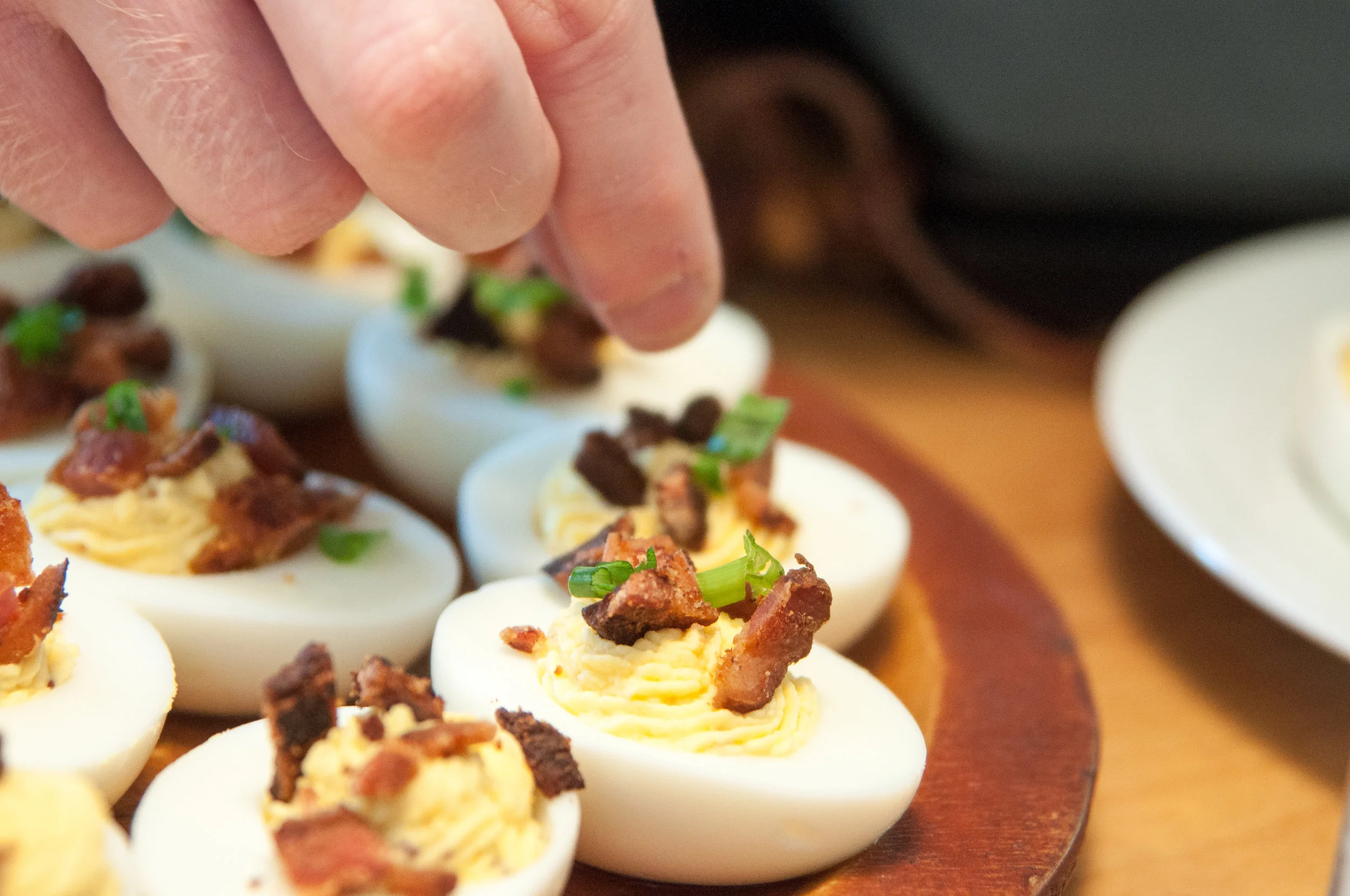 Spicy Cauliflower Deviled Eggs