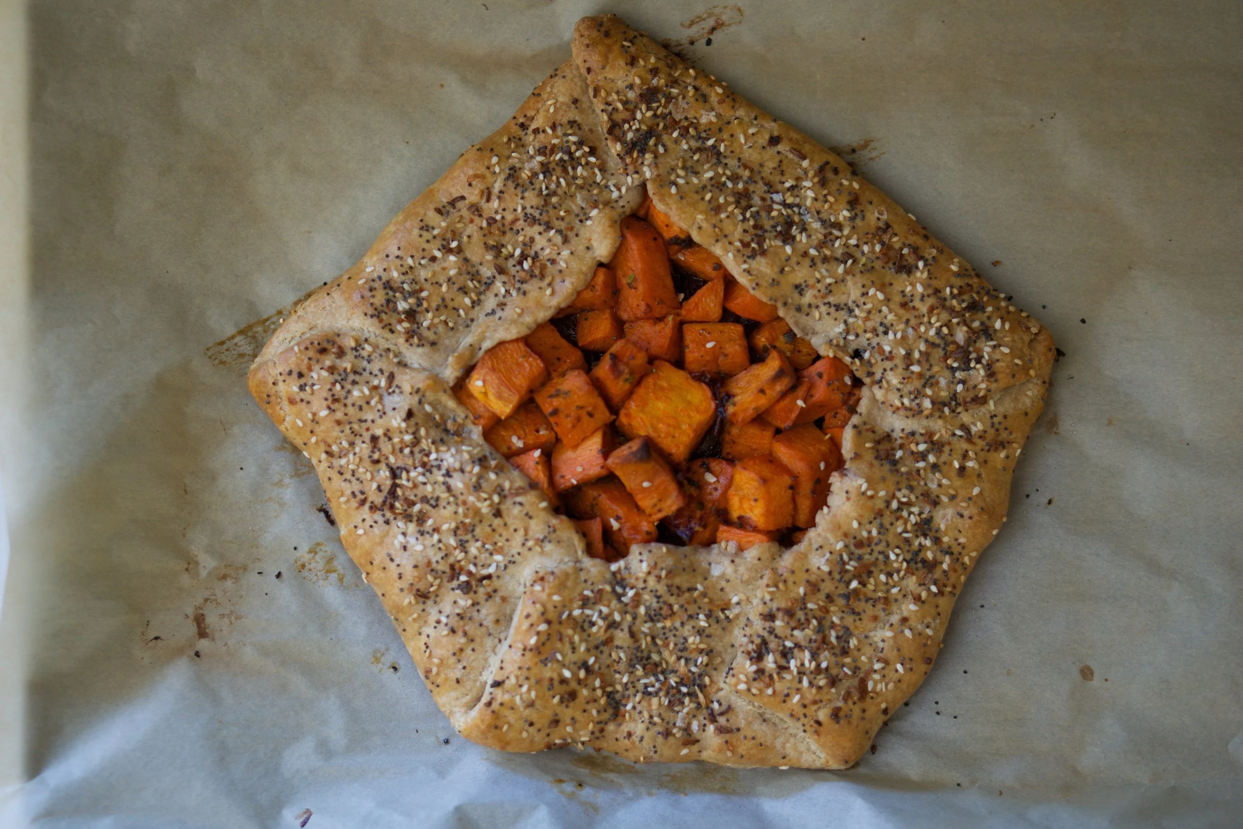 Savory Galette with Sweet Potato and Caramelized Onion