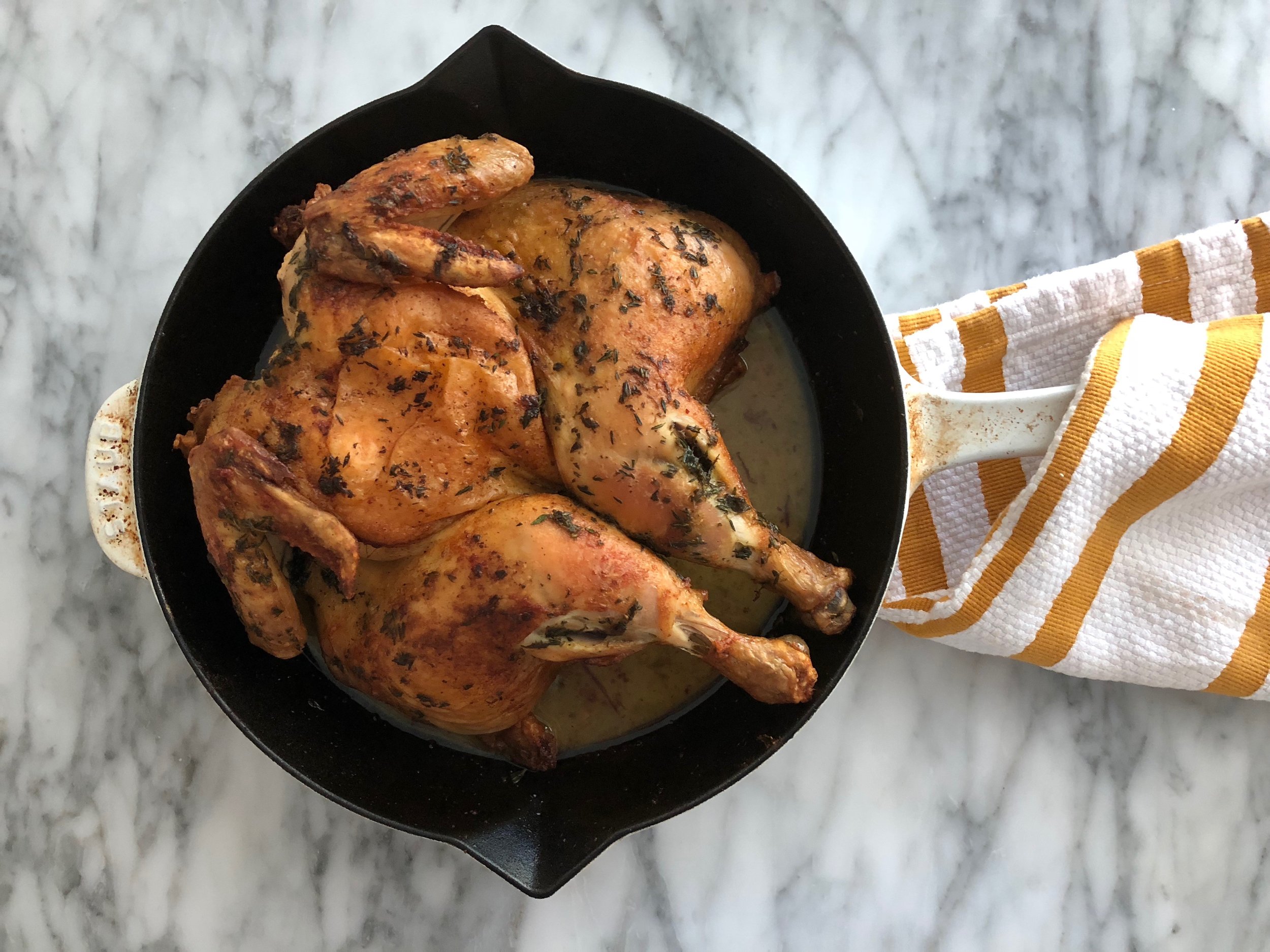 Simple Butterflied Roast Chicken 