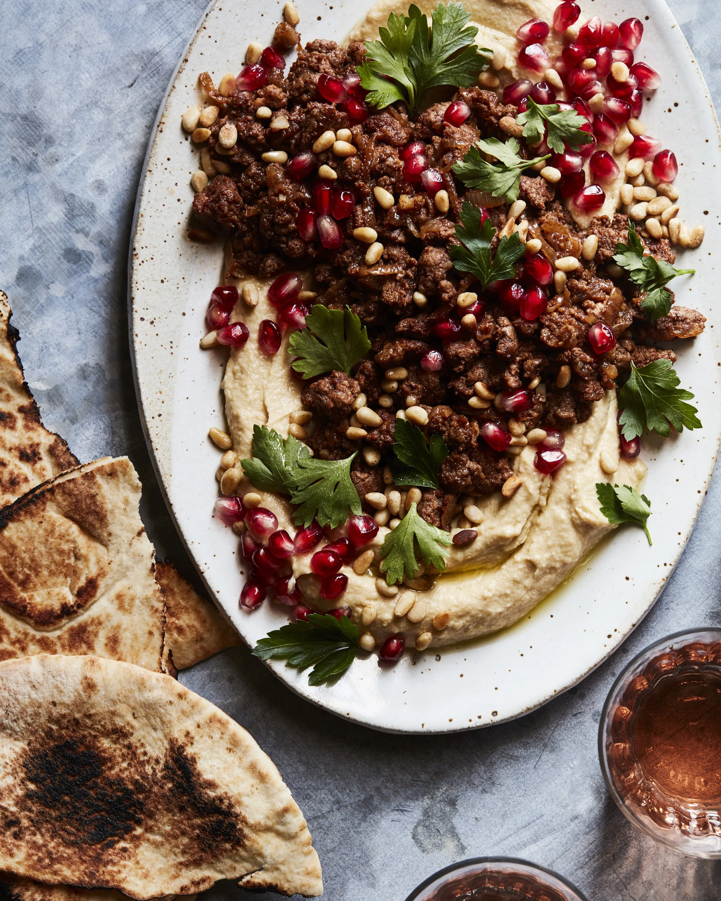 Hummus with Spiced Lamb