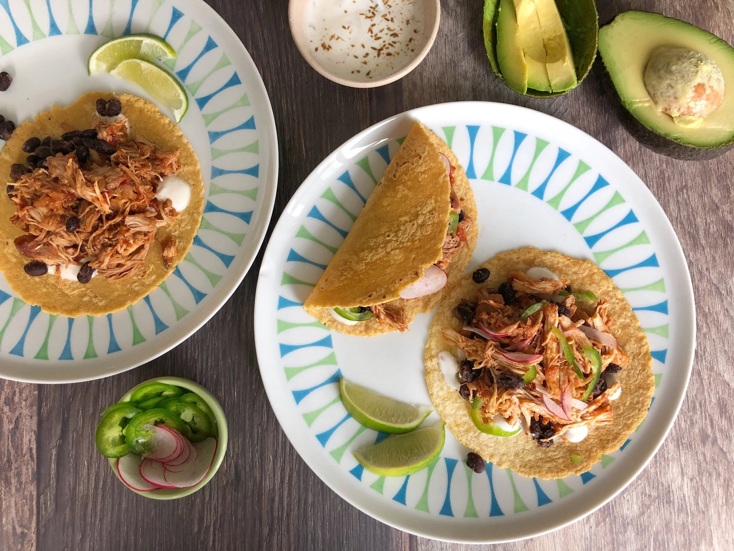 Chicken Tacos with Toasted Cumin Seed Sour Cream