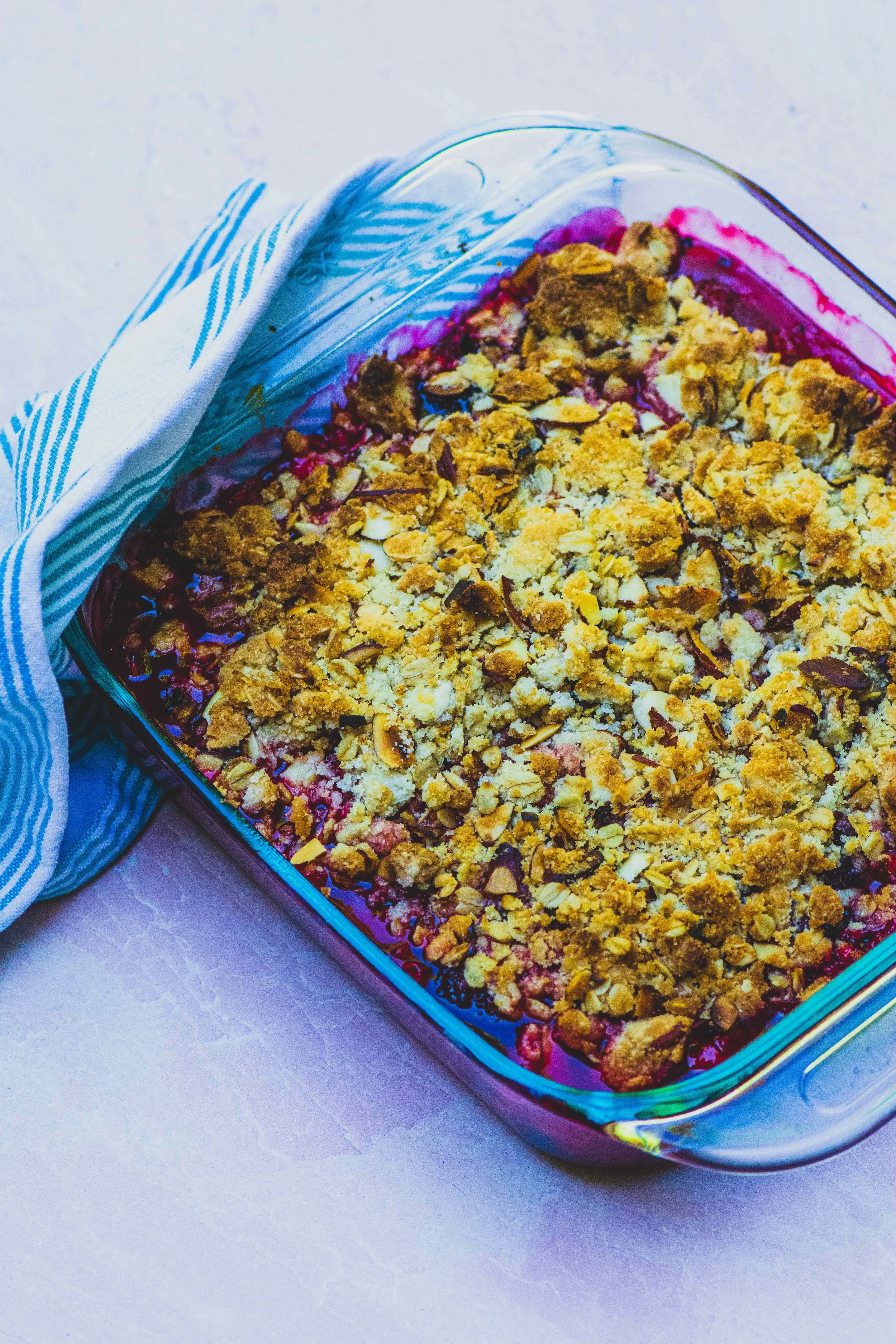Healthy-ish Berry Crumble with Banana Ice Cream