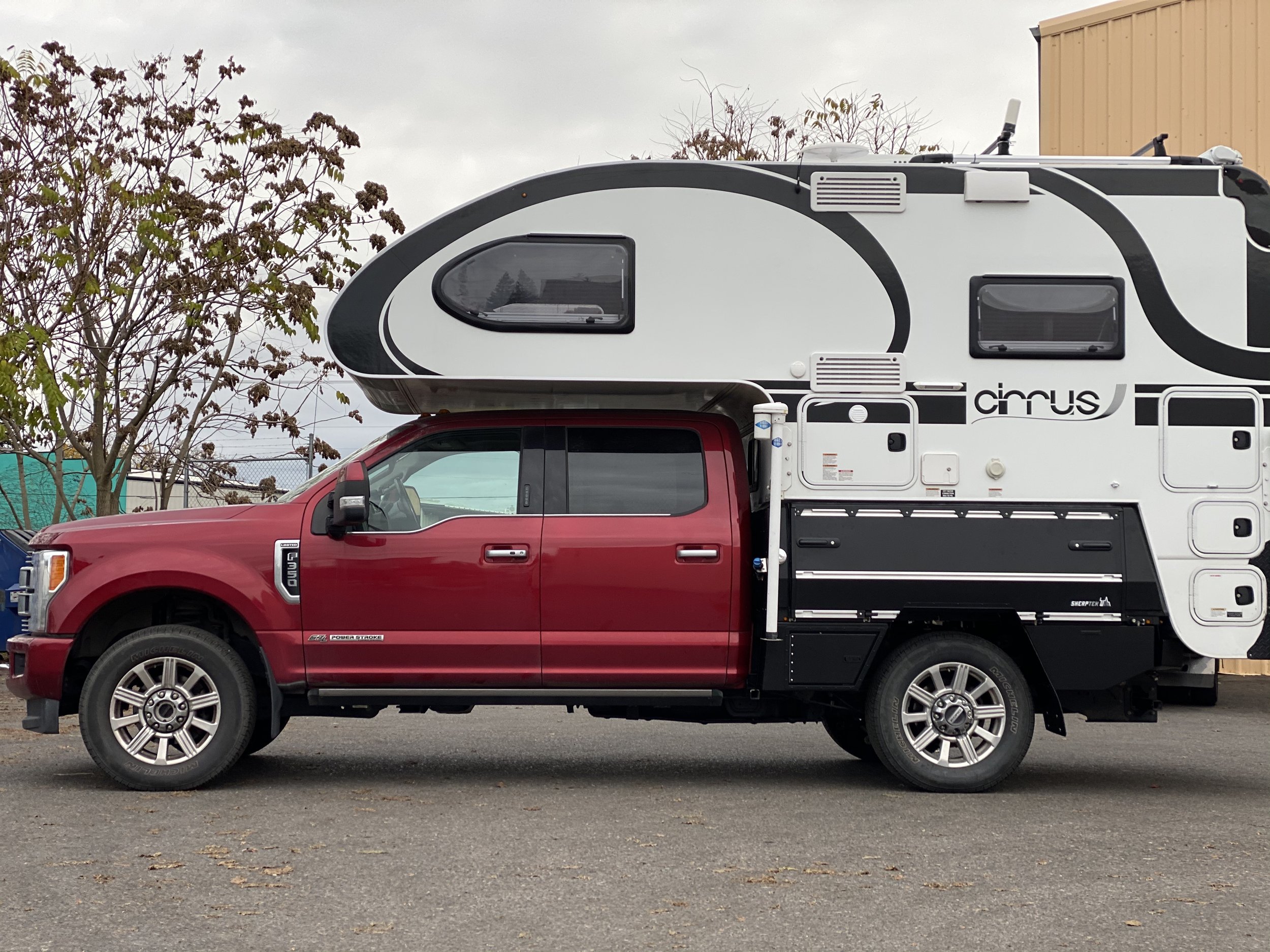 Cirrus truck camper on SherpTek flatbed system — SherpTek Custom