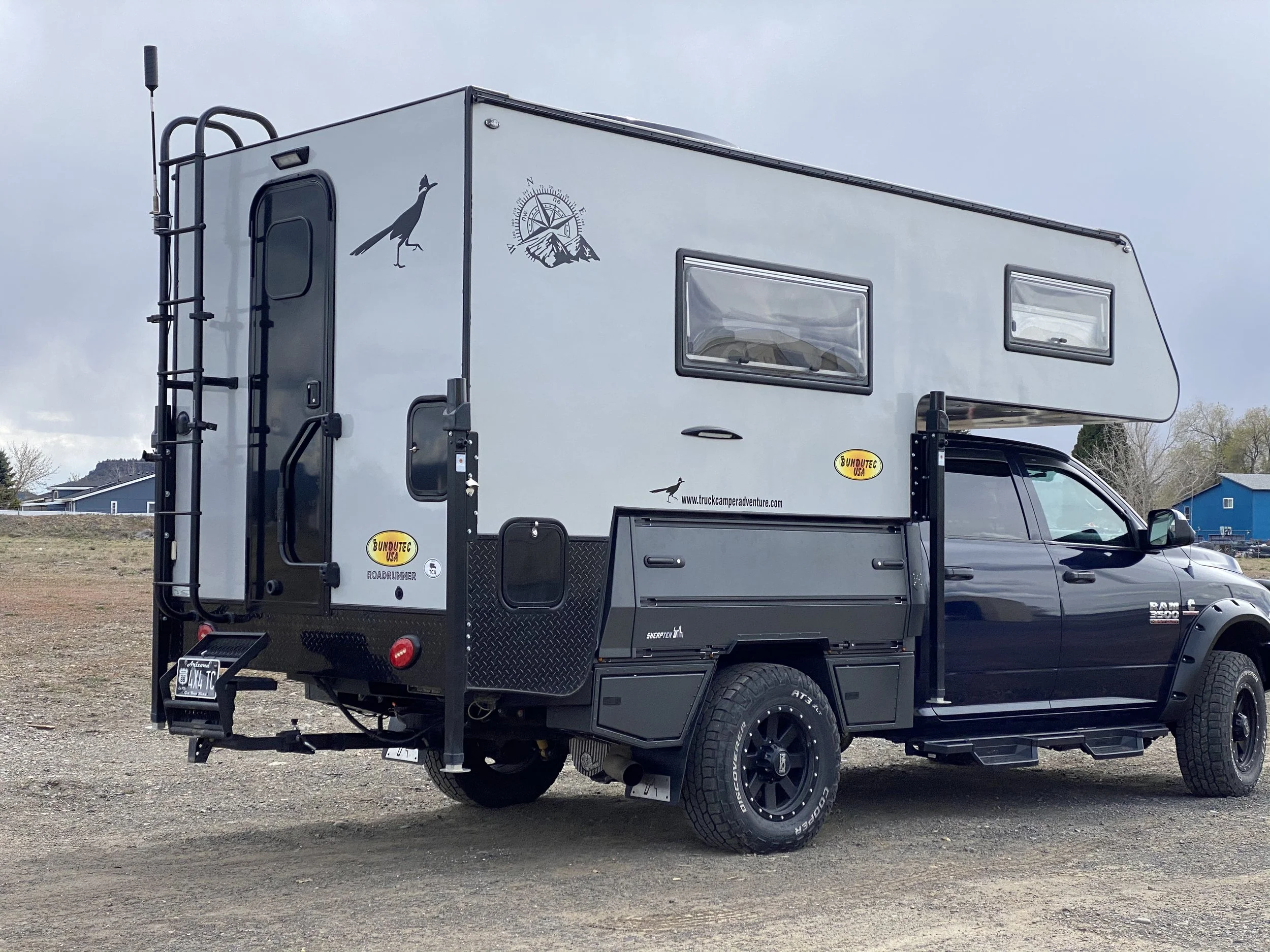 Bundutec campers on SherpTek flatbed systems — SherpTek Custom Gear Hauling Solutions Flatbeds