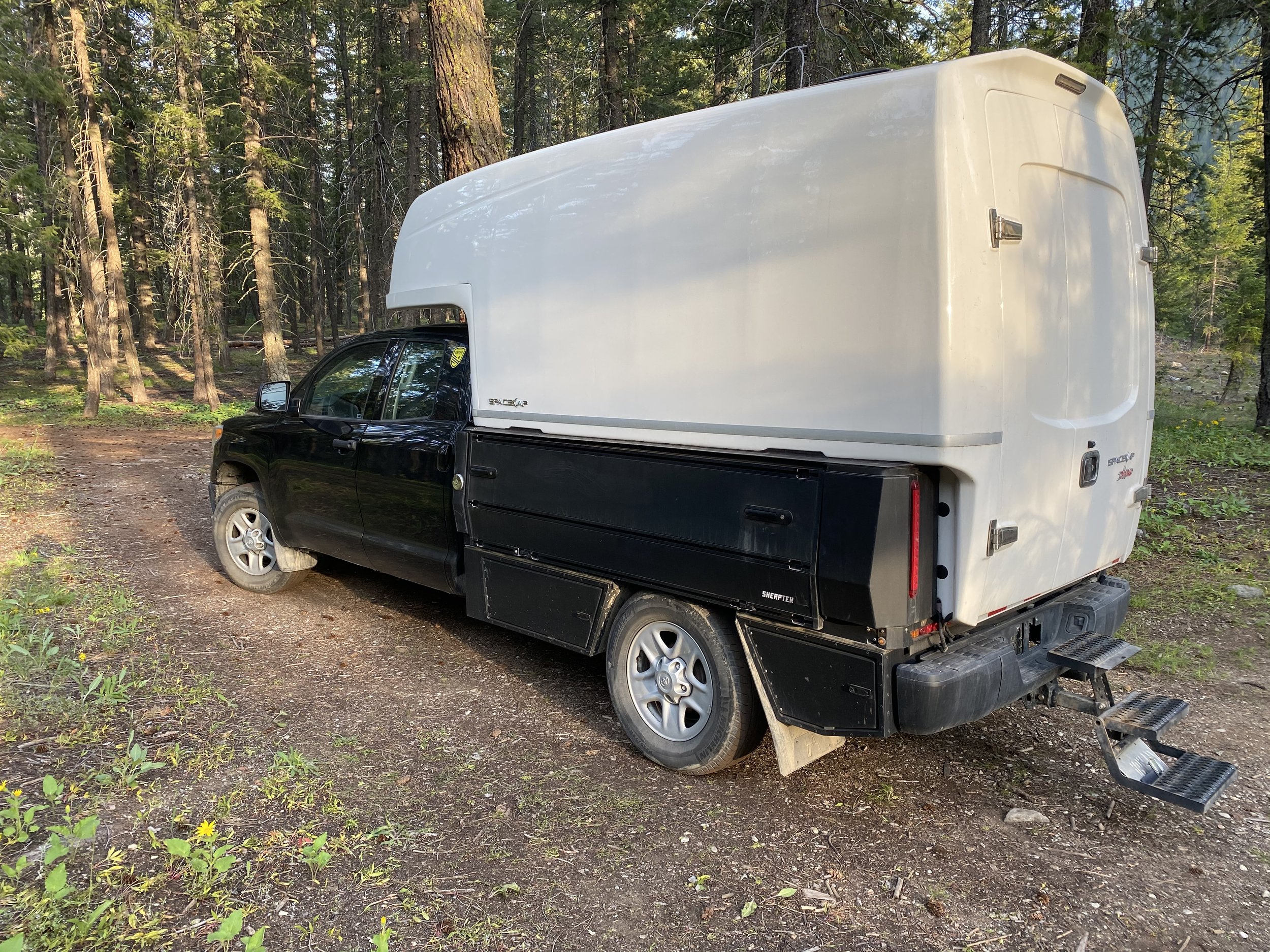 SpaceKap topper on SherpTek truck bed system