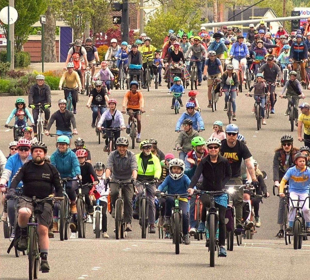 Join us this Sunday for the third annual May Bike Parade!

To participate in the annual May Bike Parade, meet at 2:00 p.m. on Jersey Street, between E. Holly St and E. Chestnut St. Together we will ride down Holly Street to Waypoint Park.
The ride wi