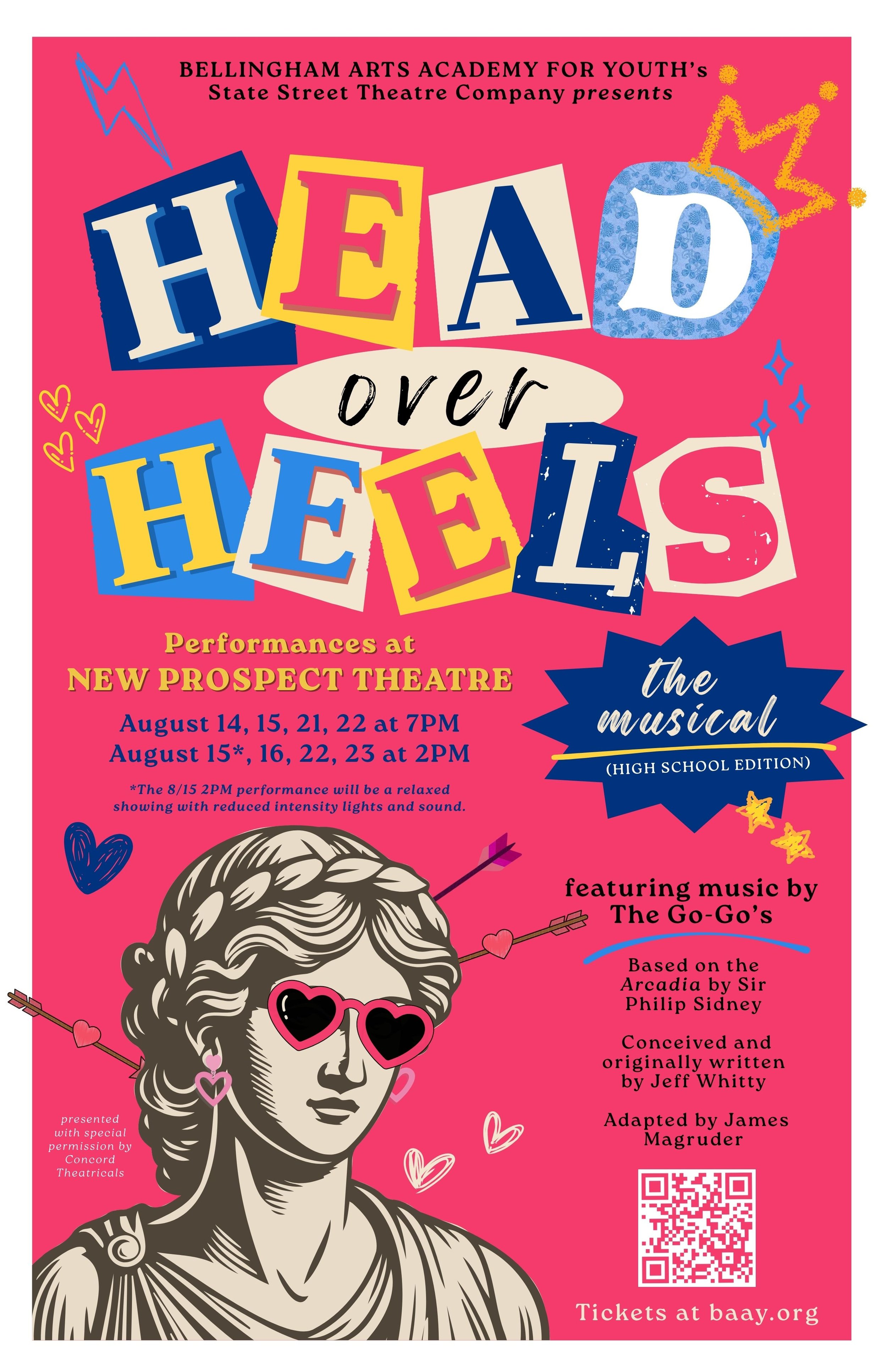 BAAY’s State Street Theatre Company presents:  Head Over Heels (High School Edition) 