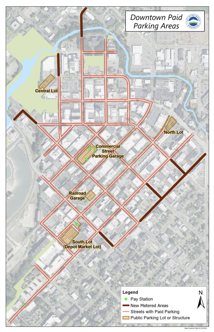 Map of Downtown metered parking