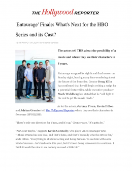 The Hollywood Reporter: ‘Entourage’ Finale: What’s Next for the HBO Series and its Cast?